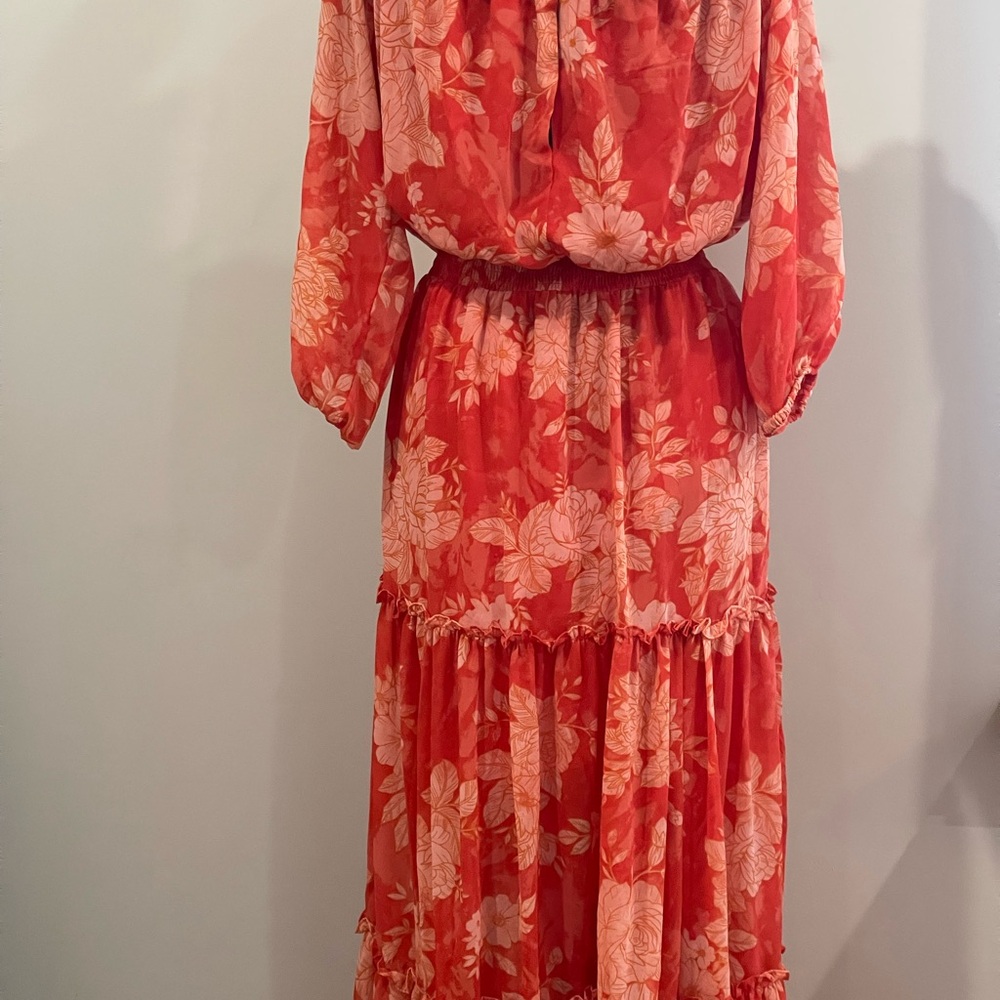 1. State Coral Floral Off-Shoulder Maxi Dress - Picture 5 of 9